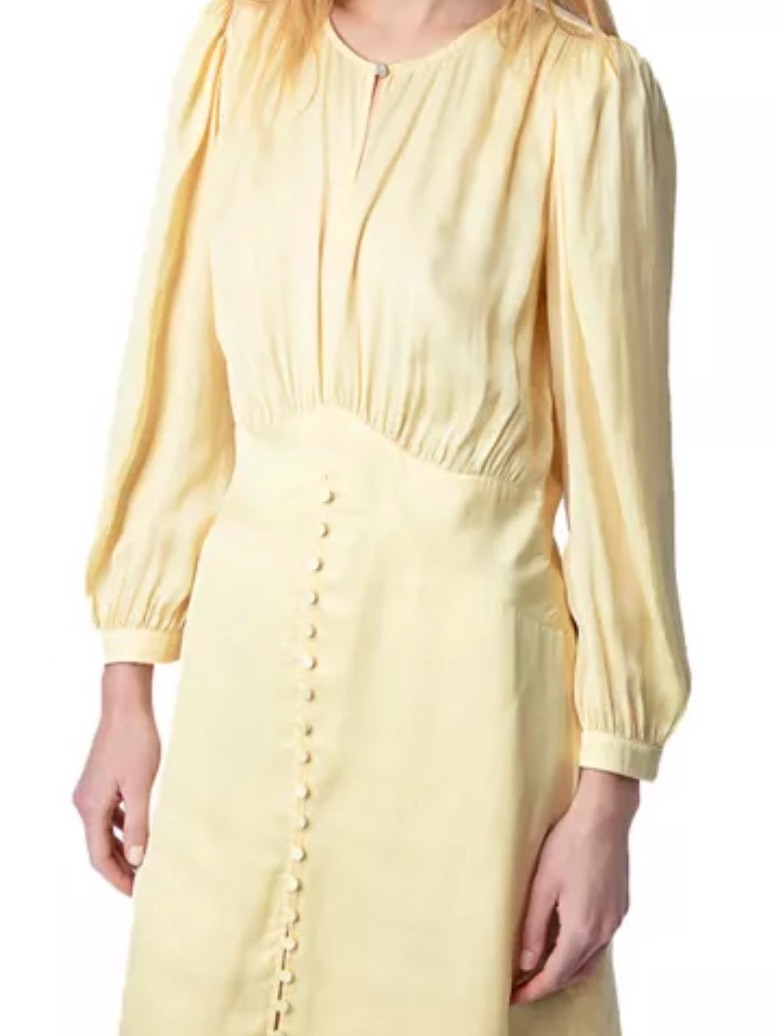 Zadig & Voltaire Pale Yellow Long-Sleeve Button-Front Dress